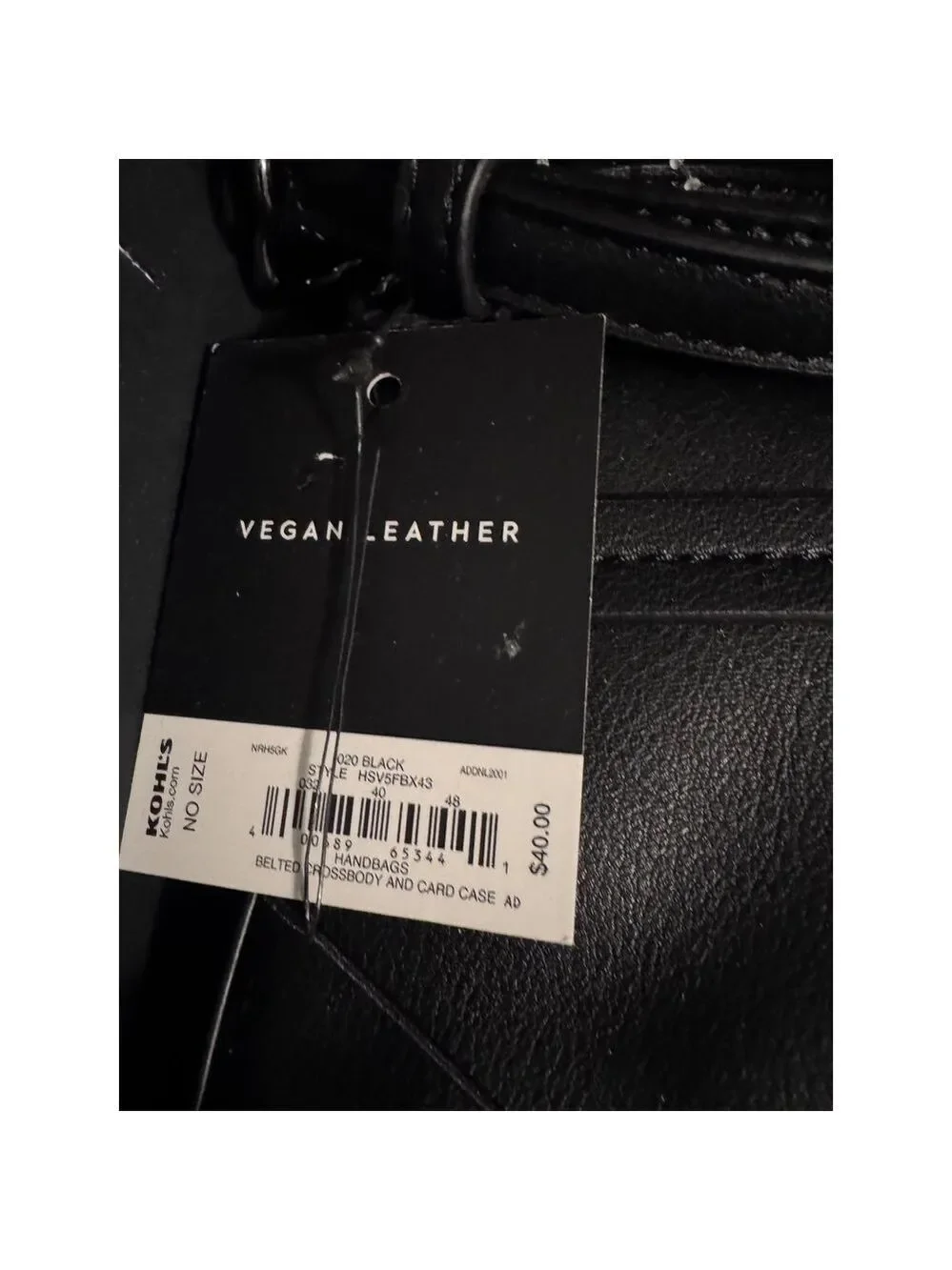 Simply Vera Vera Wang Black Vegan Leather Crossbody Bag with Cardholder